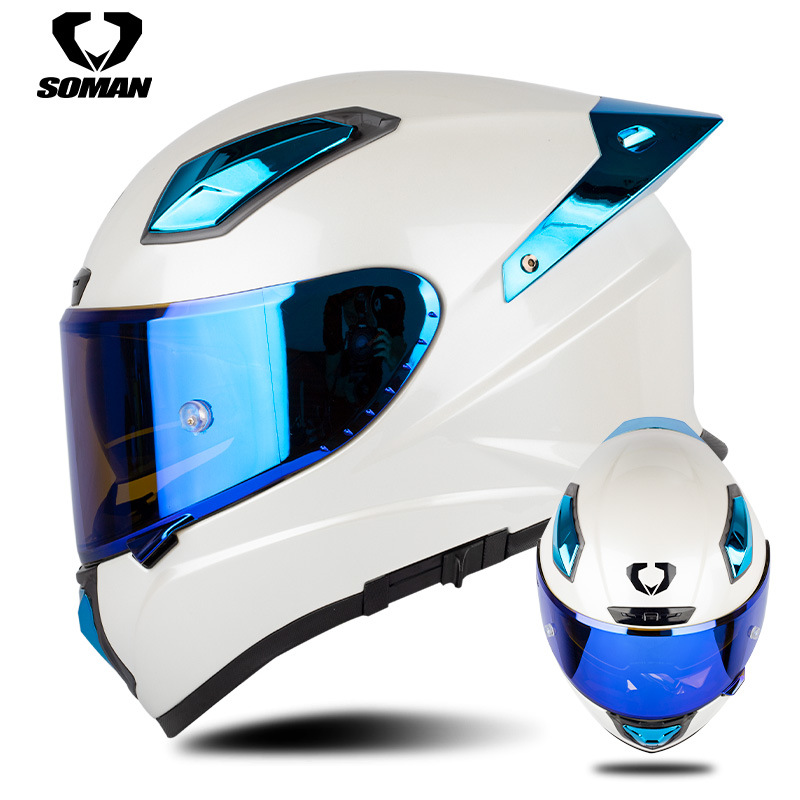 Carbon Fiber Lightweight Motorcycle Helmet - Casco de motocicleta Soman, casco integral
