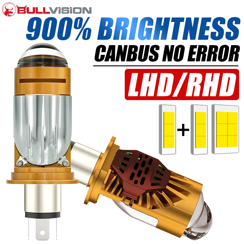 Universal Motorcycle Led Headlight Projector - Bombilla LED H4 de 5000W para