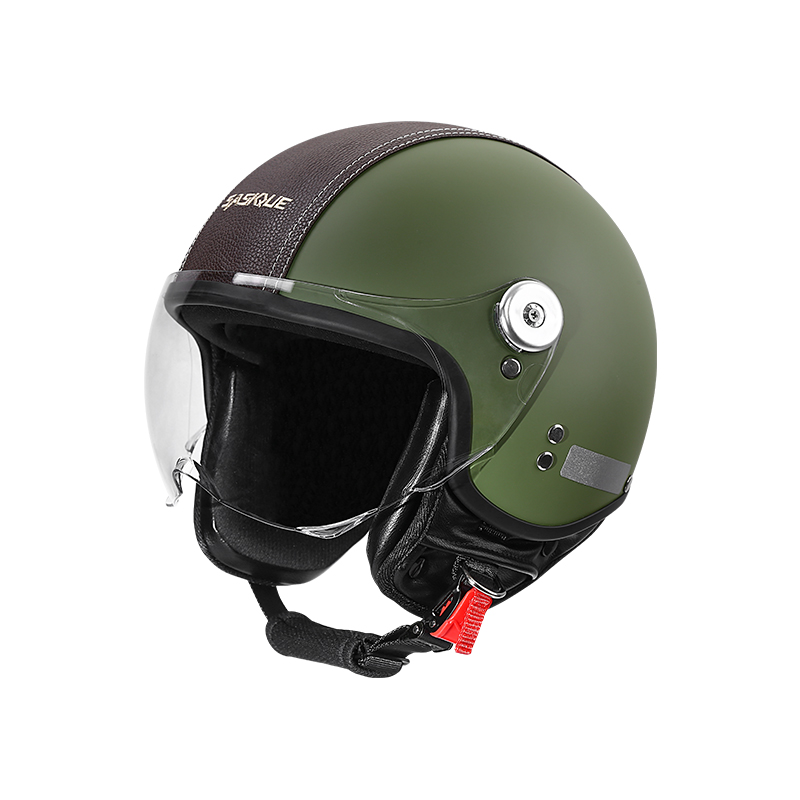 Vintage Open Face Retro Helmet - Casco de Motocicleta Vintage 3/4 Abierto,