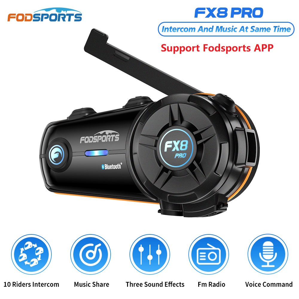 Universal Motorcycle Helmet Intercom Headset - Intercomunicador para Motocicleta Fodsports FX8 Pro,