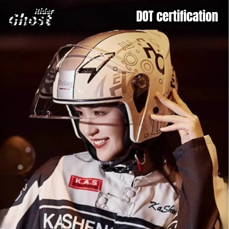 Vintage Open Face Retro Helmet - Certificación DOT Casco abierto Vintage Casco