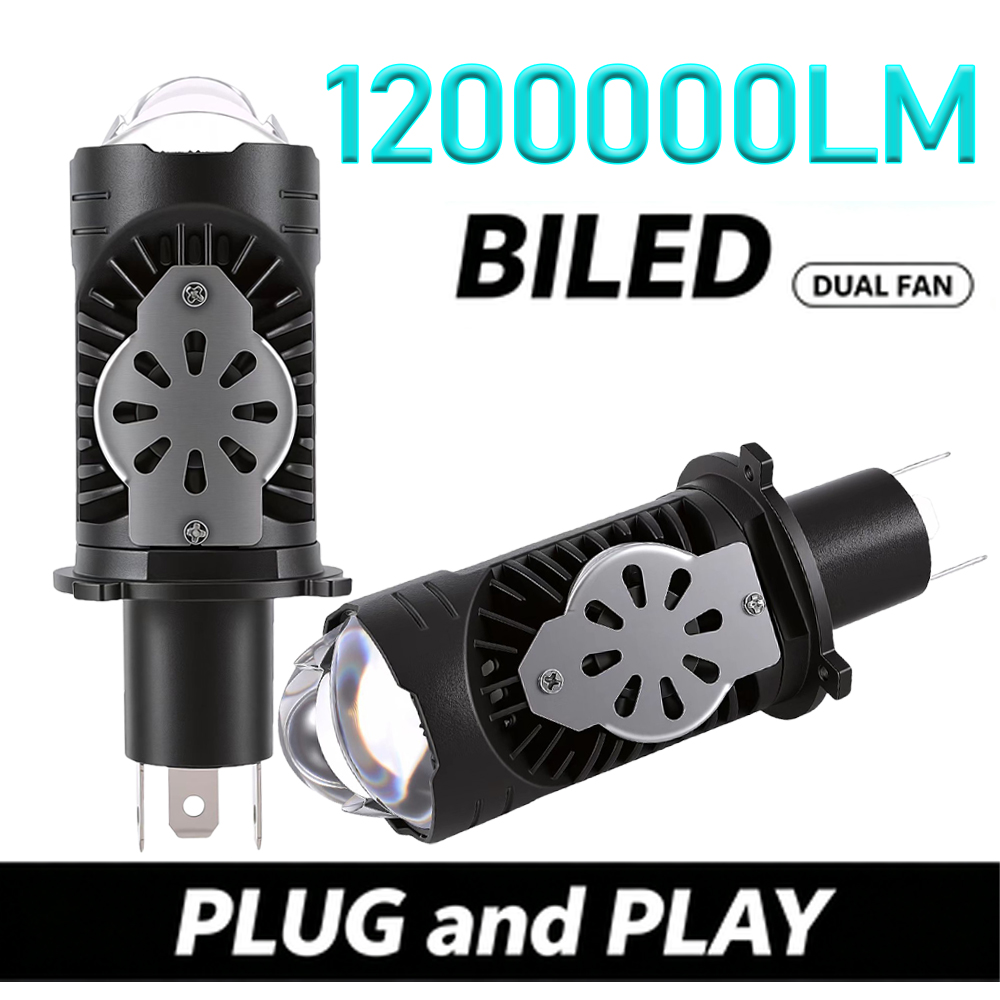 Universal Motorcycle Led Headlight Projector - Bombillas LED Bi H4 CANBUS para
