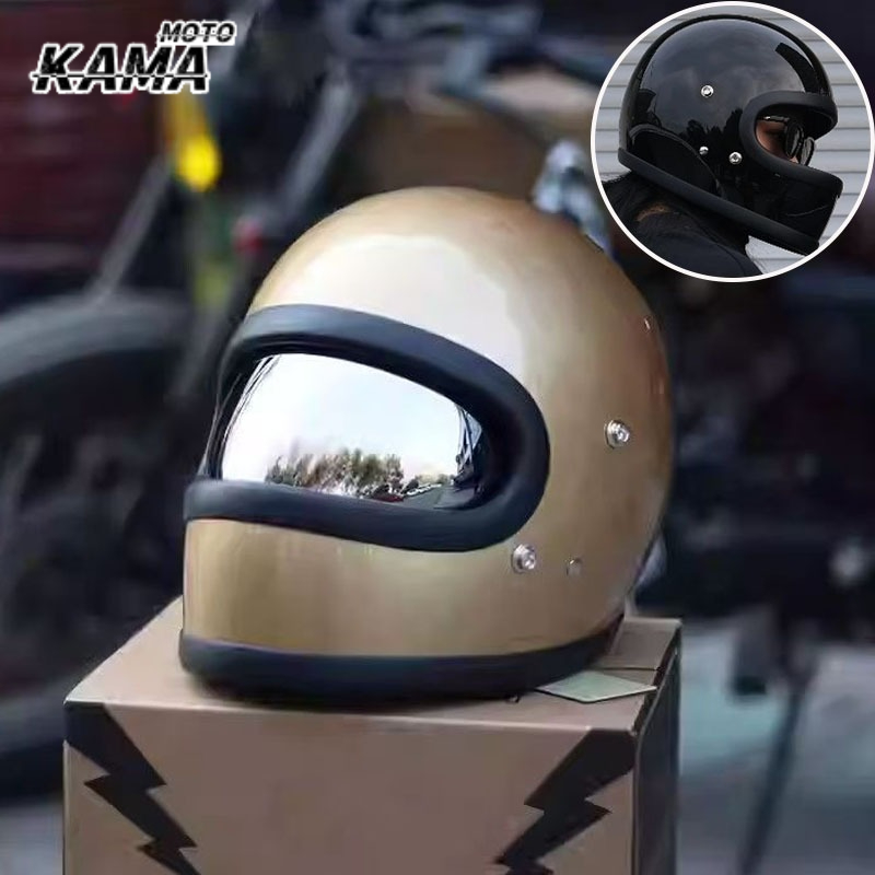 Vintage Open Face Retro Helmet - Casco De motocicleta Retro con certificación