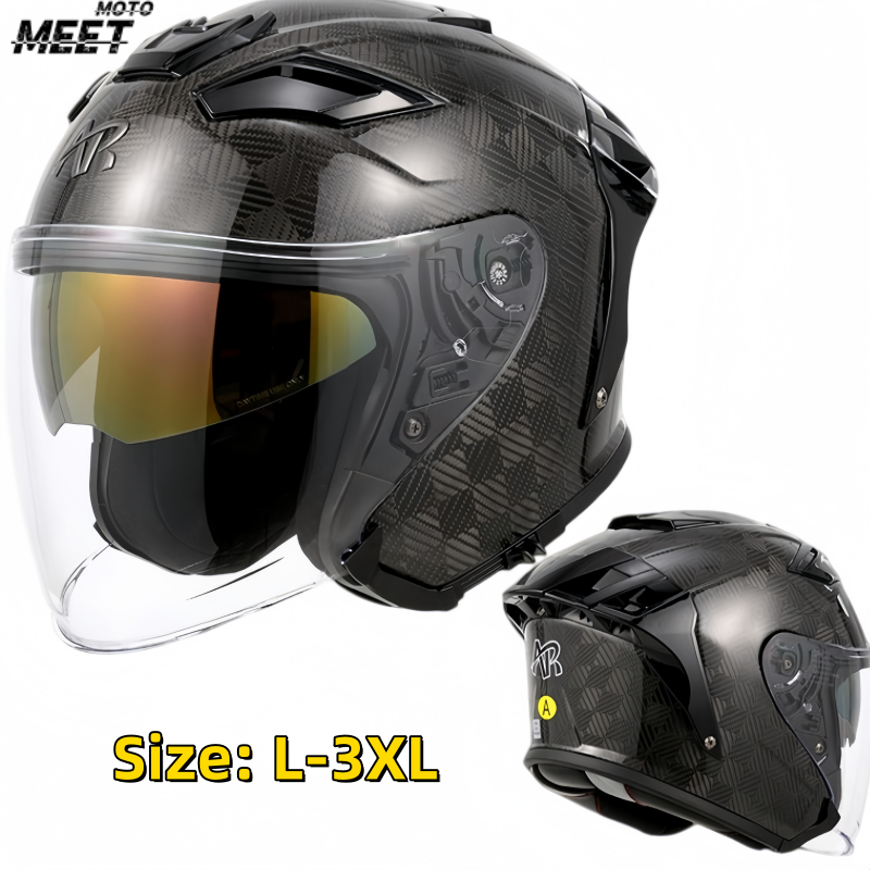 Carbon Fiber Lightweight Motorcycle Helmet - Casco de Motocicleta Integral, Cierre de
