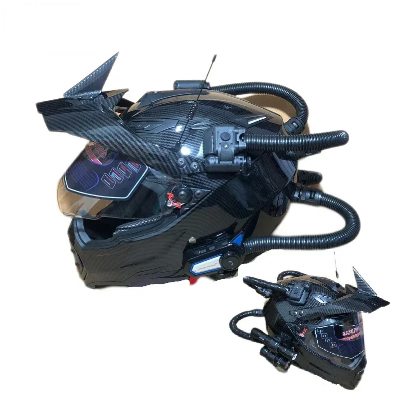 Full Face Motorcycle Helmet With Bluetooth - Casco retro motocicleta todoterreno cascos de
