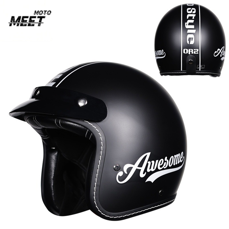 Casco de Motocicleta Retro Uni - Vintage Open Face Retro Helmet reseña y precio