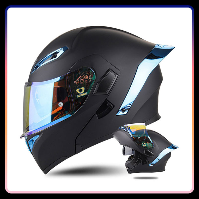 Cascos de motocicleta abatible - Dual Visor Motorcycle Racing Helmet reseña y precio