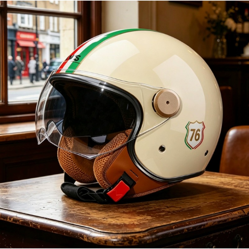 Casco de Motocicleta Abierto 3 - Vintage Open Face Retro Helmet reseña y precio