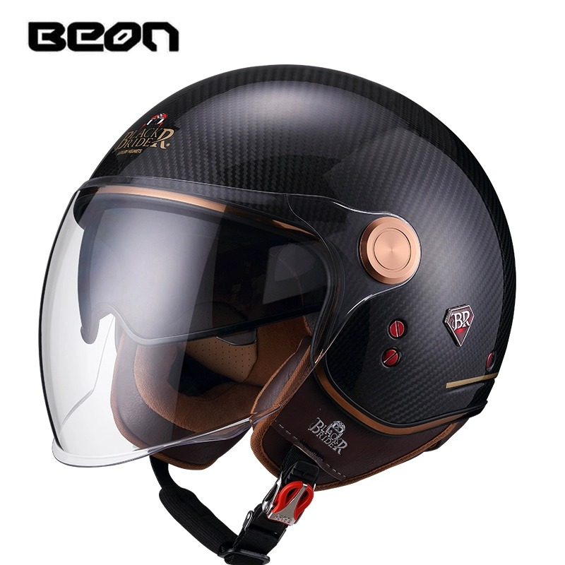BEON BR-20 fibra de carbono 3/ - Vintage Open Face Retro Helmet reseña y precio