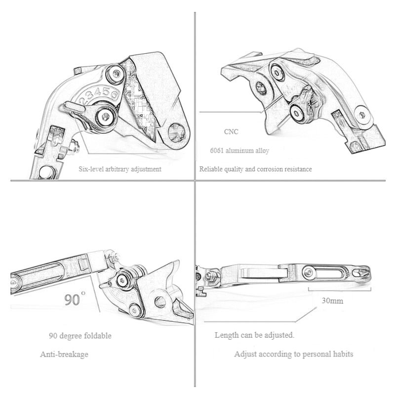 Para HONDA NC700X NC700 X 2016 - Cnc Aluminum Adjustable Brake Clutch Levers reseña y precio