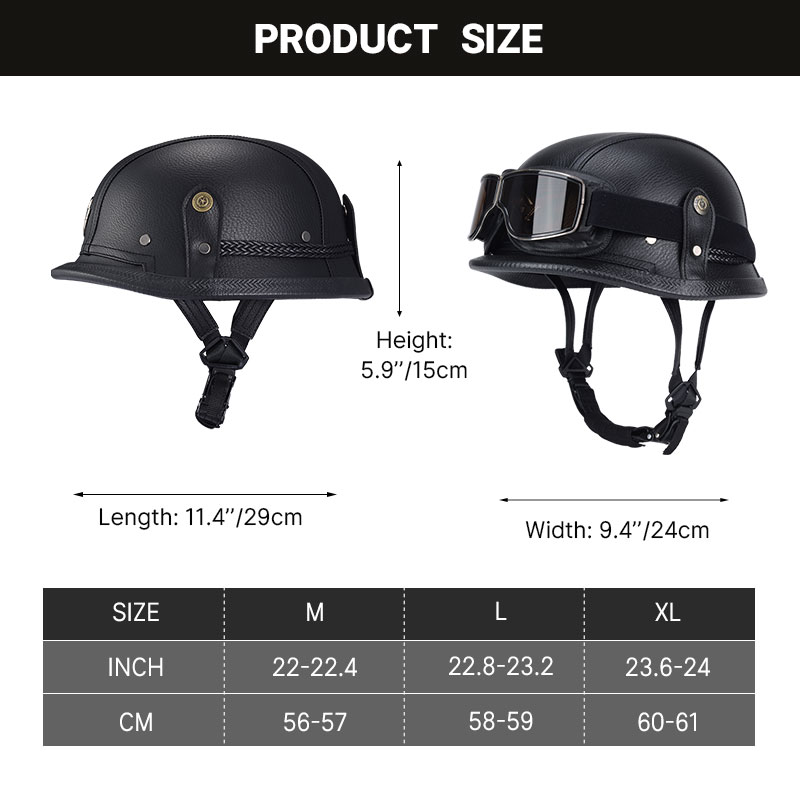 Casco alemán medio vintage, ca - Vintage Open Face Retro Helmet reseña y precio