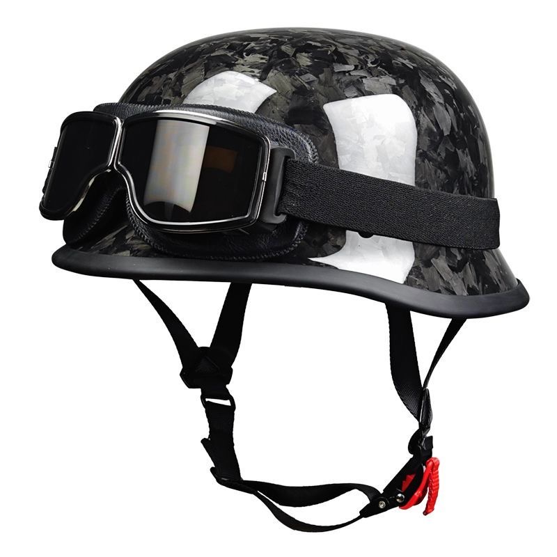 Medio casco de fibra de carbon - Carbon Fiber Lightweight Motorcycle Helmet reseña y precio