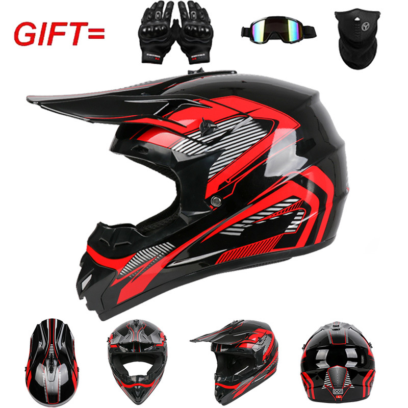 Casco de Motocross Todoterreno - Off Road Motocross Helmet Goggles Set reseña y precio