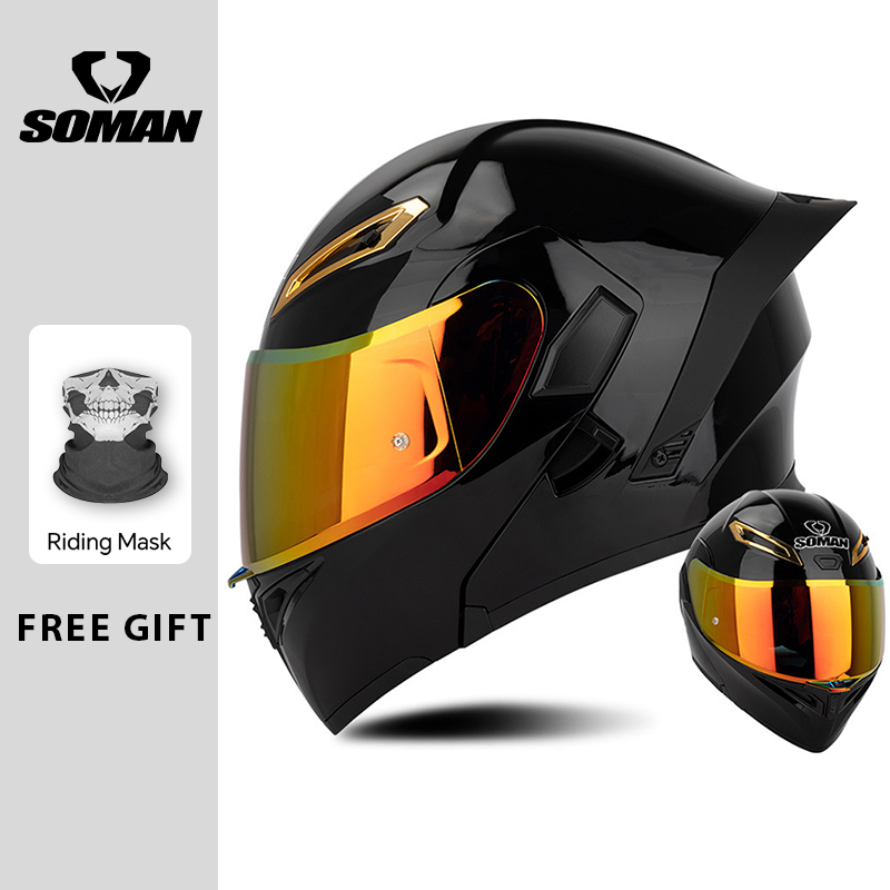 Cascos de motocicleta abatible - Dual Visor Motorcycle Racing Helmet reseña y precio