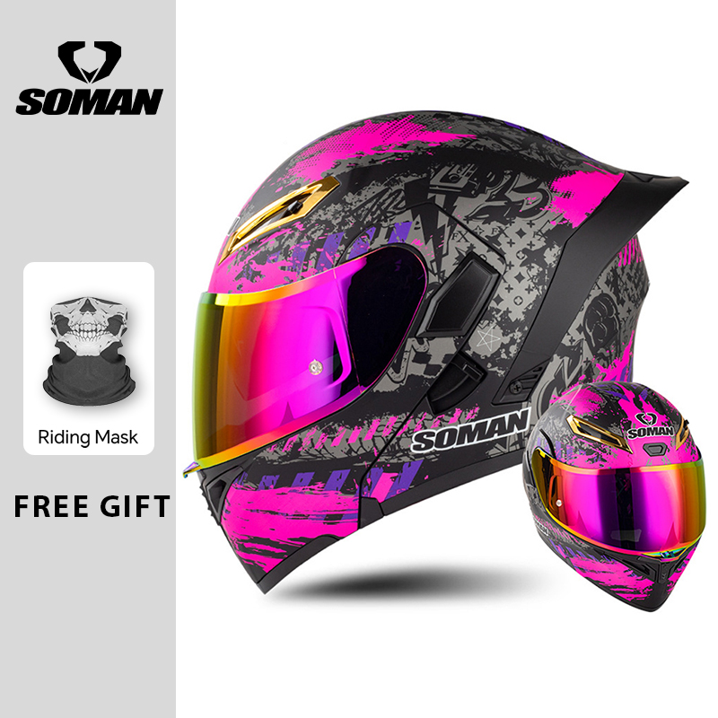 Cascos de motocicleta abatible - Dual Visor Motorcycle Racing Helmet reseña y precio