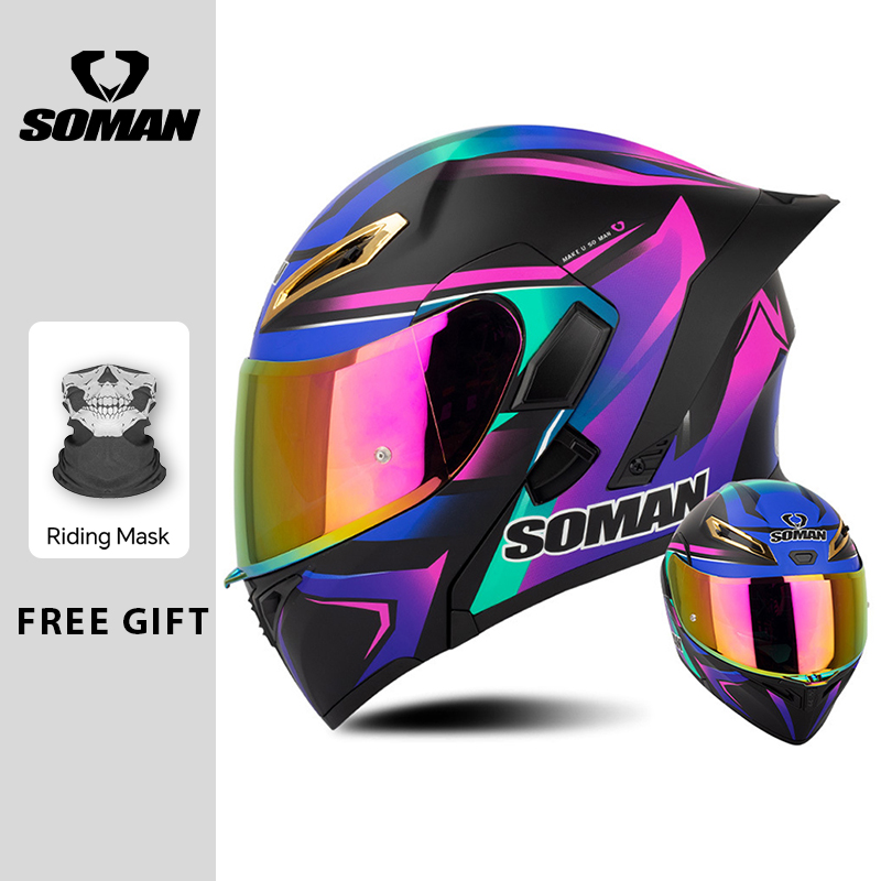 Cascos de motocicleta abatible - Dual Visor Motorcycle Racing Helmet reseña y precio