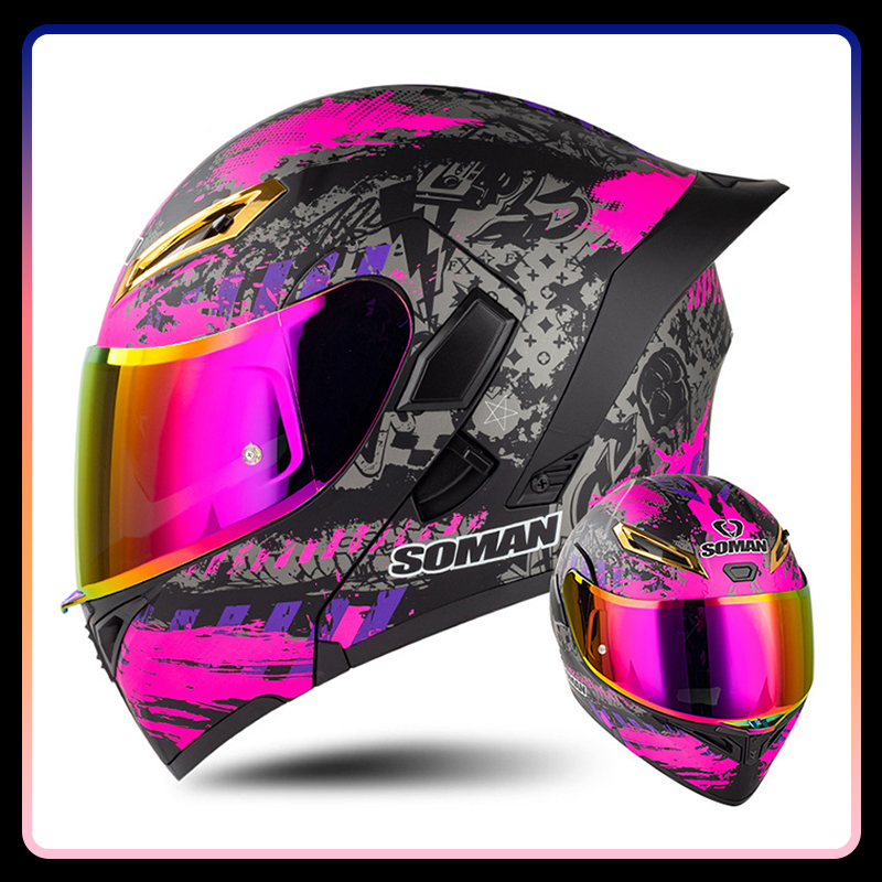 Cascos de motocicleta Para hom - Modular Flip Up Motorcycle Helmet Dot Approved reseña y precio