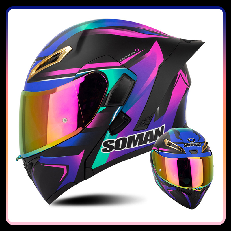 Cascos de motocicleta Para hom - Modular Flip Up Motorcycle Helmet Dot Approved reseña y precio