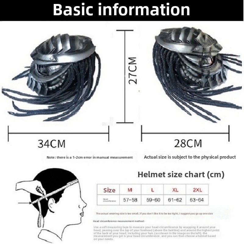 Casco de Motocicleta Integral  - Custom Predator Motorcycle Helmet reseña y precio