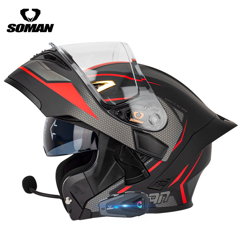Casco de motocicleta SOMAN aba - Dual Visor Motorcycle Racing Helmet reseña y precio