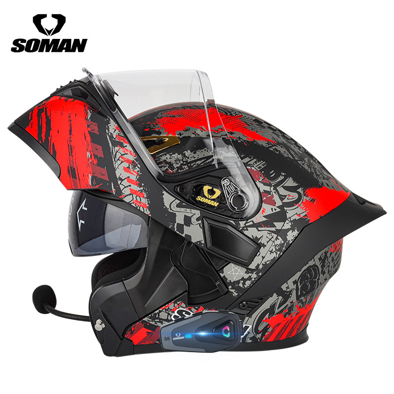 Casco de motocicleta SOMAN aba - Dual Visor Motorcycle Racing Helmet reseña y precio