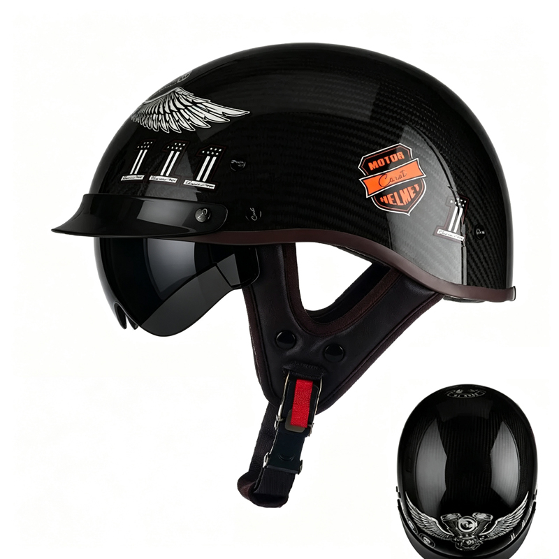 Casco de motocicleta de fibra  - Carbon Fiber Lightweight Motorcycle Helmet reseña y precio