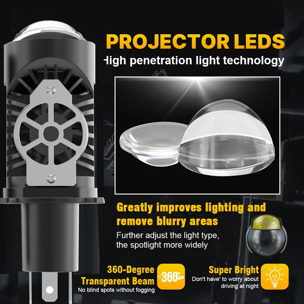 Lente de proyector H4, bombill - Universal Motorcycle Led Headlight Projector reseña y precio