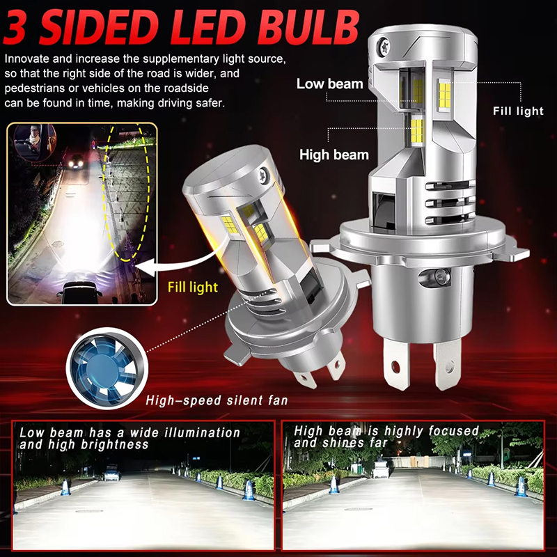 Faros Delanteros LED H4 Canbus - Universal Motorcycle Led Headlight Projector reseña y precio