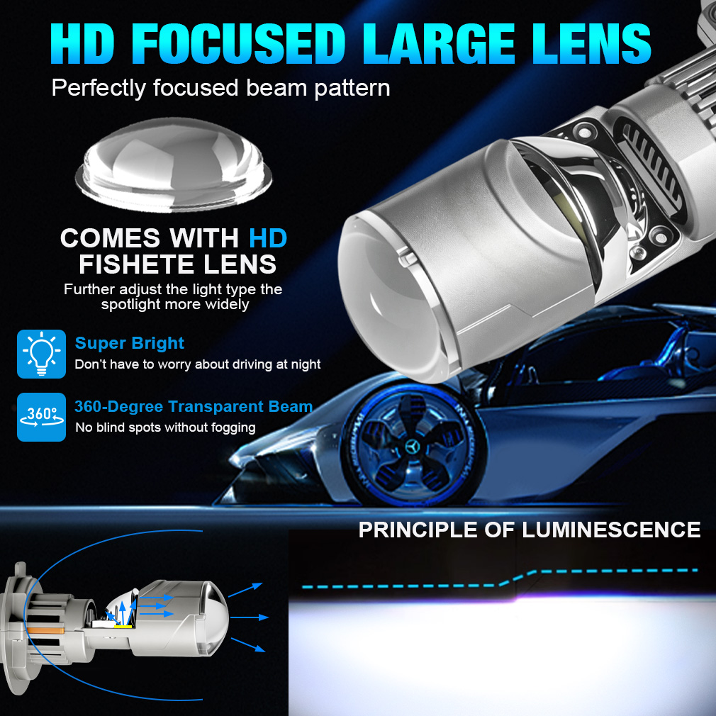 Lente de Proyector LED H7 para - Universal Motorcycle Led Headlight Projector reseña y precio